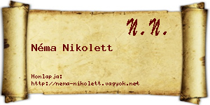 Néma Nikolett névjegykártya