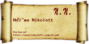 Néma Nikolett névjegykártya