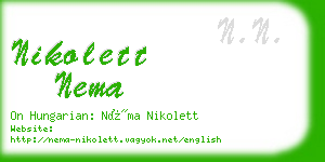 nikolett nema business card